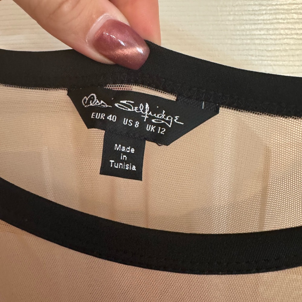 Miss Selfridge Black and Tan Dress
